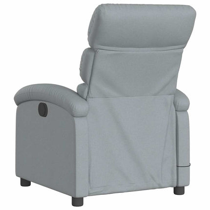 Elektrisk massagefåtölj ljusgrå tyg