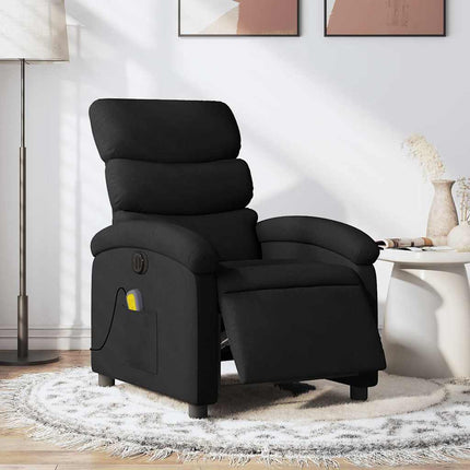 Elektrisk massagefåtölj med uppresningshjälp svart tyg