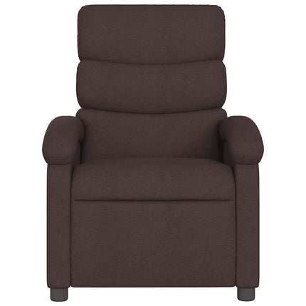 Elektrisk massagefåtölj mörkbrun tyg