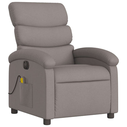 Elektrisk massagefåtölj taupe tyg