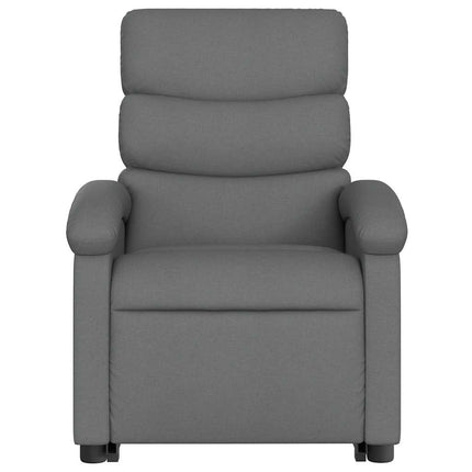Reclinerfåtölj med uppresningshjälp mörkgrå tyg