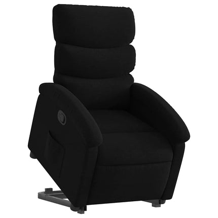 Reclinerfåtölj med uppresningshjälp svart tyg