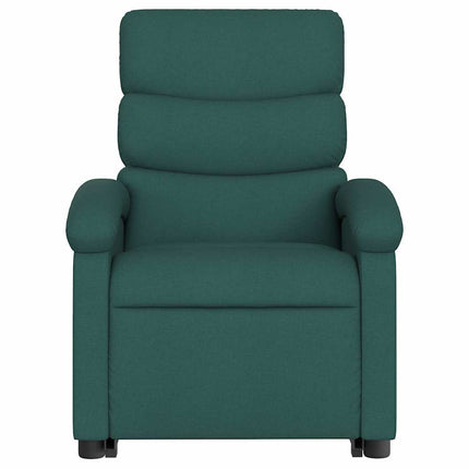 Massagefåtölj med uppresningshjälp mörkgrön tyg