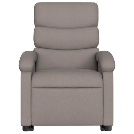 Elektrisk reclinerfåtölj med uppresningshjälp taupe tyg