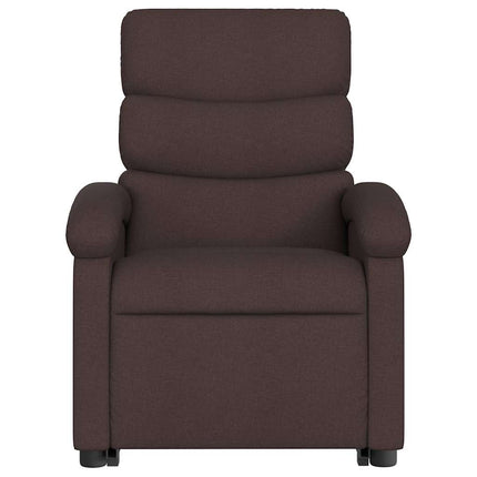 Elektrisk massagefåtölj med uppresningshjälp mörkbrun tyg