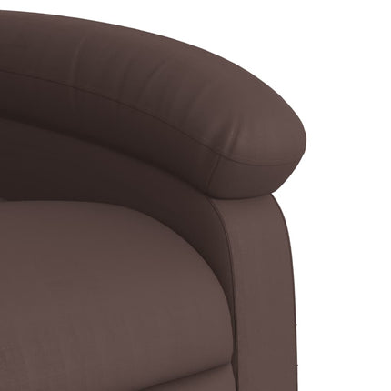 Elektronisk reclinerfåtölj brun konstläder