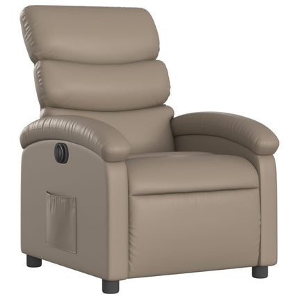 Elektrisk reclinerfåtölj cappuccino konstläder