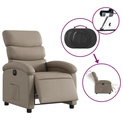 Elektrisk reclinerfåtölj cappuccino konstläder