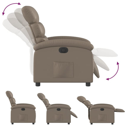 Elektrisk reclinerfåtölj cappuccino konstläder