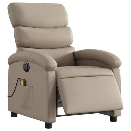 Elektrisk massagefåtölj cappuccino konstläder