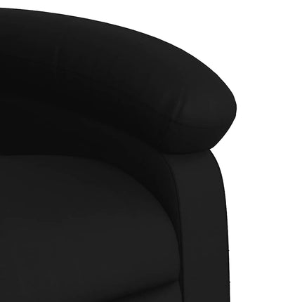 Reclinerfåtölj med uppresningshjälp svart konstläder