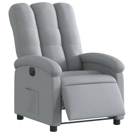 Elektrisk reclinerfåtölj ljusgrå tyg