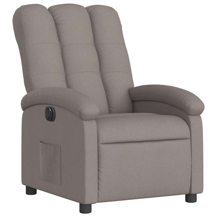 Elektrisk reclinerfåtölj taupe tyg