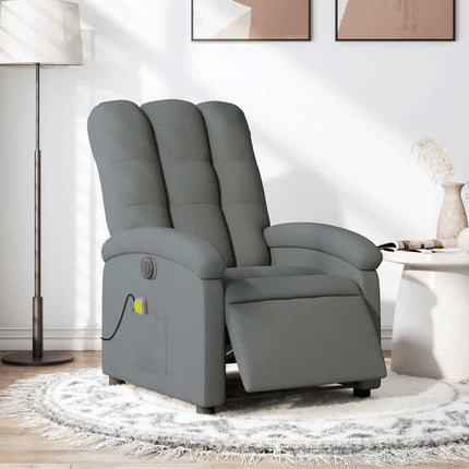 Elektrisk massagefåtölj mörkgrå tyg