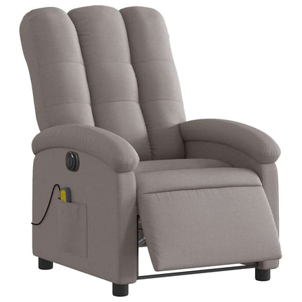 Elektrisk massagefåtölj taupe tyg