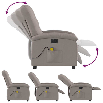 Elektrisk massagefåtölj taupe tyg
