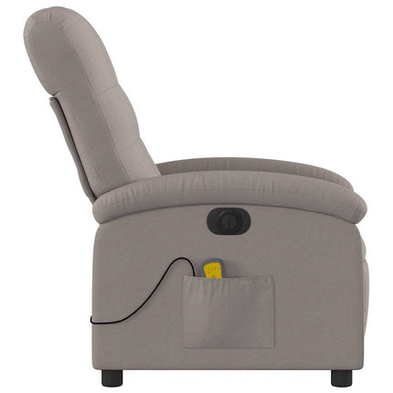 Elektrisk massagefåtölj taupe tyg