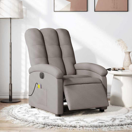 Elektrisk massagefåtölj taupe tyg
