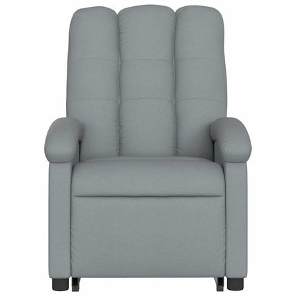 Reclinerfåtölj med uppresningshjälp ljusgrå tyg