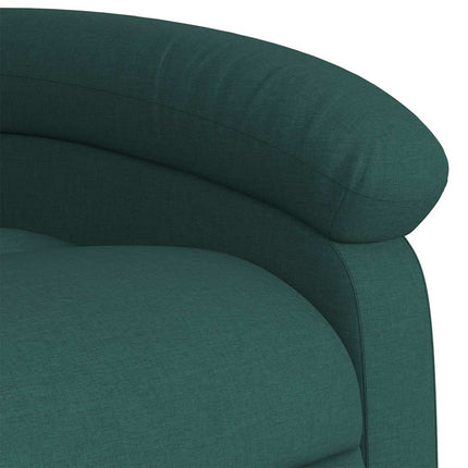 Elektrisk massagefåtölj med uppresningshjälp mörkgrön tyg