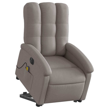 Elektrisk massagefåtölj med uppresningshjälp taupe tyg