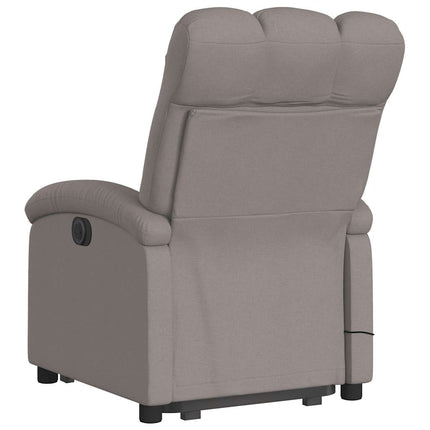 Elektrisk massagefåtölj med uppresningshjälp taupe tyg