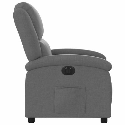 Elektrisk reclinerfåtölj mörkgrå tyg