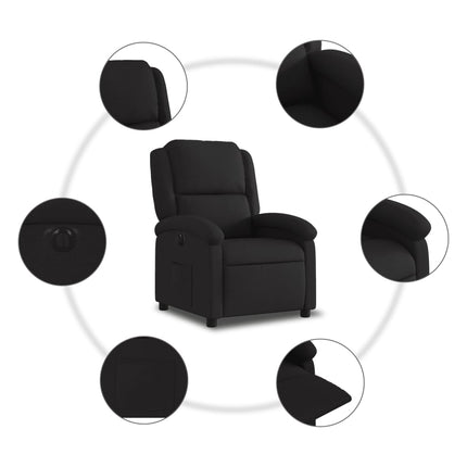 Elektrisk reclinerfåtölj svart tyg