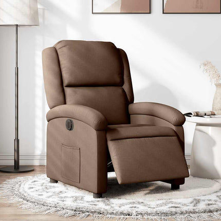 Elektrisk reclinerfåtölj Brun tyg