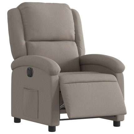 Elektrisk reclinerfåtölj taupe tyg