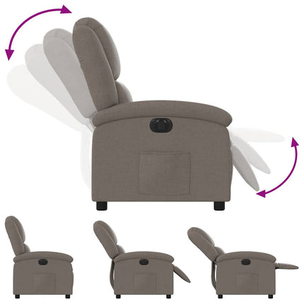 Elektrisk reclinerfåtölj taupe tyg