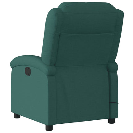 Elektrisk massagefåtölj mörkgrön tyg