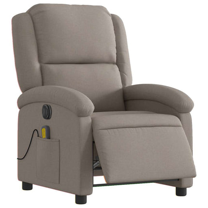 Elektrisk massagefåtölj taupe tyg