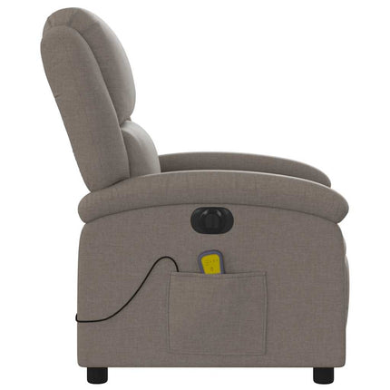 Elektrisk massagefåtölj taupe tyg