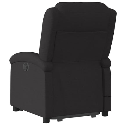 Massagefåtölj med uppresningshjälp svart tyg