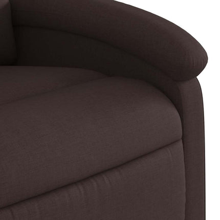 Massagefåtölj med uppresningshjälp mörkbrun tyg