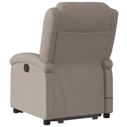 Elektrisk massagefåtölj med uppresningshjälp taupe tyg