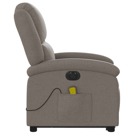 Elektrisk massagefåtölj med uppresningshjälp taupe tyg