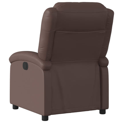 Elektronisk reclinerfåtölj brun konstläder