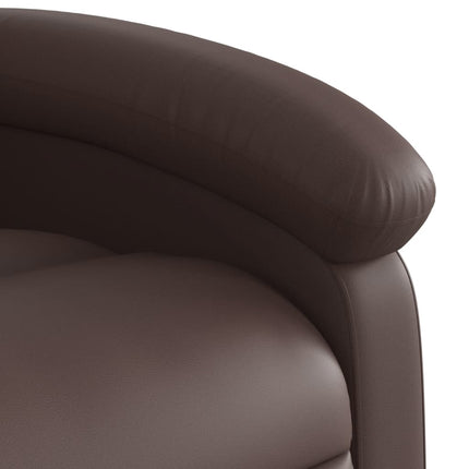 Elektronisk reclinerfåtölj brun konstläder