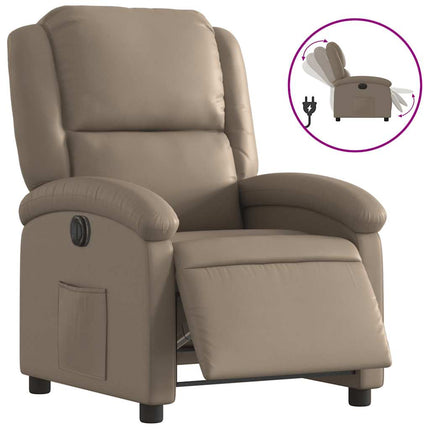 Elektrisk reclinerfåtölj cappuccino konstläder