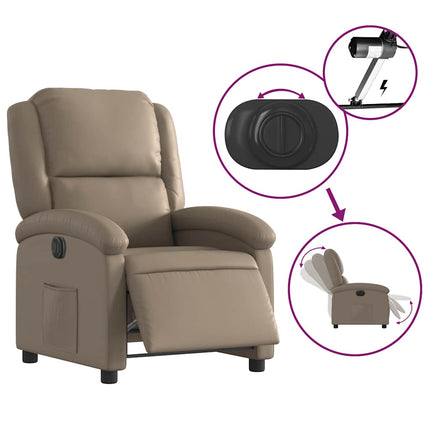 Elektrisk reclinerfåtölj cappuccino konstläder