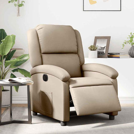 Elektrisk reclinerfåtölj cappuccino konstläder