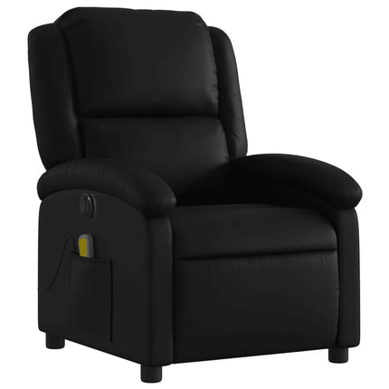 Elektrisk massagefåtölj svart konstläder