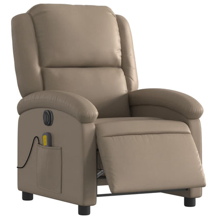 Elektrisk massagefåtölj cappuccino konstläder