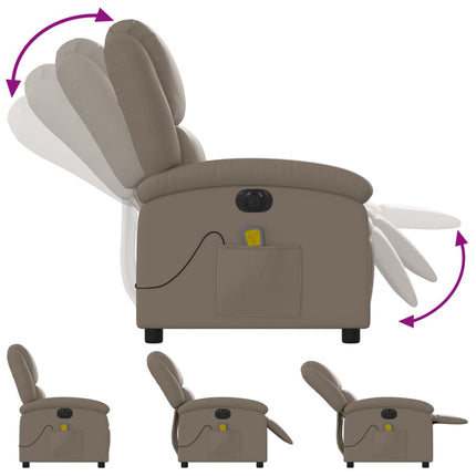 Elektrisk massagefåtölj cappuccino konstläder