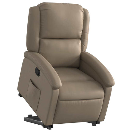 Reclinerfåtölj med uppresningshjälp cappuccino konstläder