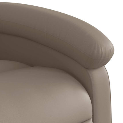 Massagefåtölj med uppresningshjälp cappuccino konstläder