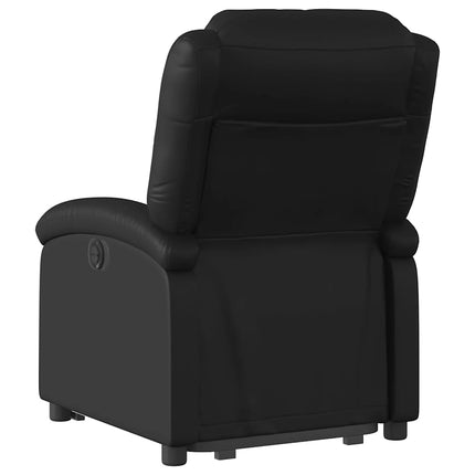 Reclinerfåtölj med uppresningshjälp svart konstläder