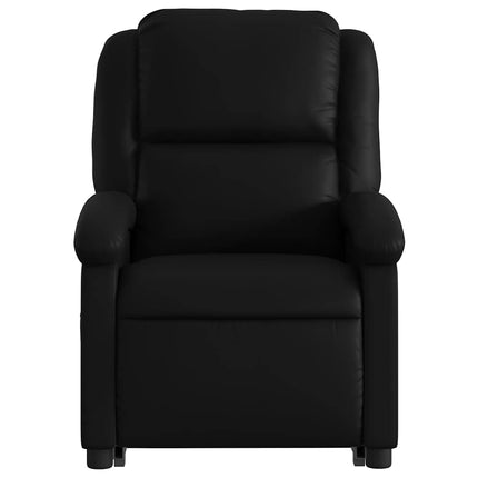 Reclinerfåtölj med uppresningshjälp svart konstläder